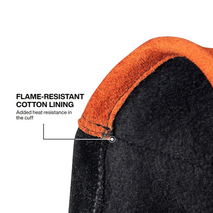 KLEIN TOOLS 60915 MIG Welding Gloves, X-Large, Split Cowhide Leather, Flame Resistant Fleece Lining, Reinforced Palm, Thumb and Forefinger, Kevlar Aramid Stitching