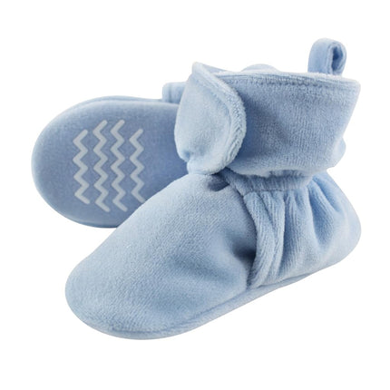 Chauffe-pieds douillets en velours Hudson Baby avec semelle antidérapante, bleu clair, 0-6 mois