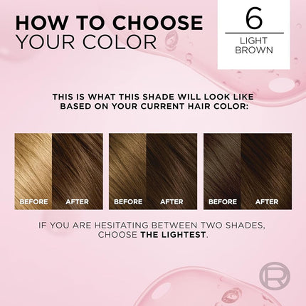 L'Oréal Paris Excellence Crème Hair Colour 6 Light Brown – Permanent Hair Dye with Triple Care Colour Protection
