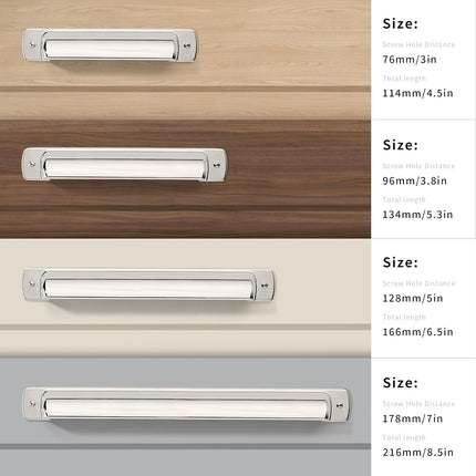 CABDM 10 Pack Cup Pulls 5"(128mm) Center to Center Drawer Pulls Polished Nickel Cabinet Cup Pulls Kitchen Cabinet Hardware Cabinet Handles Bin Cup Drawer Handles Knobs.