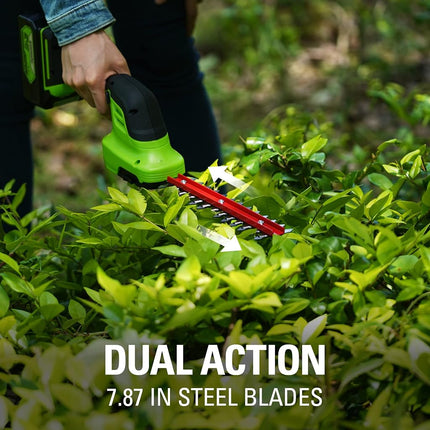 Greenworks 24V Cordless Shear Shrubber, 1.5Ah USB (Power Bank) Battery and Charger Included SH24B1510
