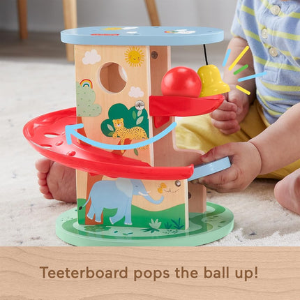 Fisher-Price Baby & Toddler Toy Wooden Tree House Ball Run, 2 Wooden Pieces for Infants from 9 Months