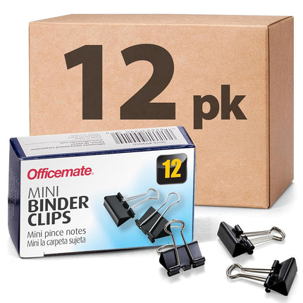 Officemate OIC Mini Binder Clips, Black, 144 Pack 