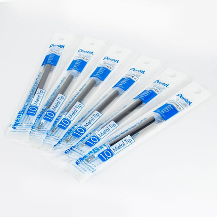 Pentel Refill Ink - for EnerGel Gel Pen, 1.0mm Metal Tip, Bold, Blue Ink, Pack of 6 Refills