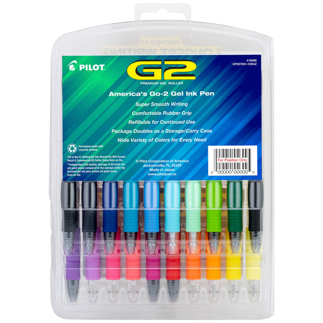 Bolígrafos de gel Pilot G2 Premium, bolígrafos de gel, punta fina de 0.7 mm, colores surtidos, 20 unidades