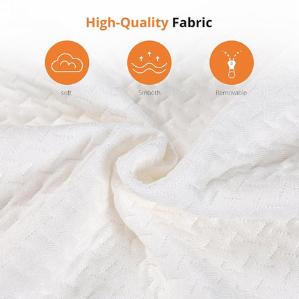EGOHOME Shredded Memory Foam, Bed Sleeping Standard Side Back Stomach Sleepers, Neck Support Pillow with Washable Removable Cover, King(1PC), White 4 Pound
