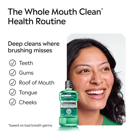 Listerine, Antiseptic Adult Mouthwash Fresh Burst, 1 liter