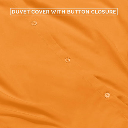 Elegant Comfort Luxury 3-Piece Duvet Cover Set - 1500 Premium Hotel Quality Microfiber Hotel Collection - Comforter Cover with Button Closure and Shams, King/California King, Orange
