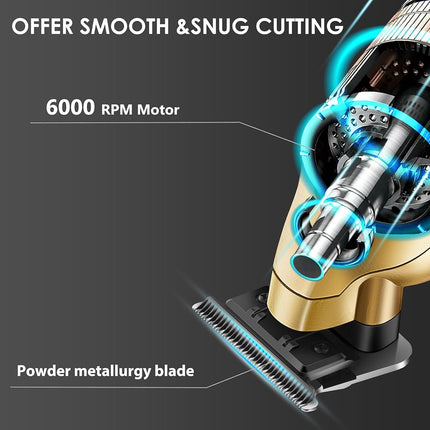 KEMEI 2293 Cordless T-Blade Hair and Beard Trimmer for Men, Gold