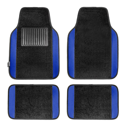 FH Group F14407BLUE Universal Fit Premium Carpet Blue Automotive Floor Mats fits most Cars, SUVs, and Trucks with Driver Heel Pad, Full Set