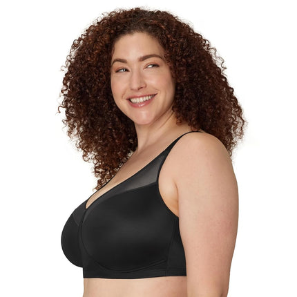 Playtex Women's 18 Hour Smoothing Minimizer Wirefree Bra US4697, Black, 42C
