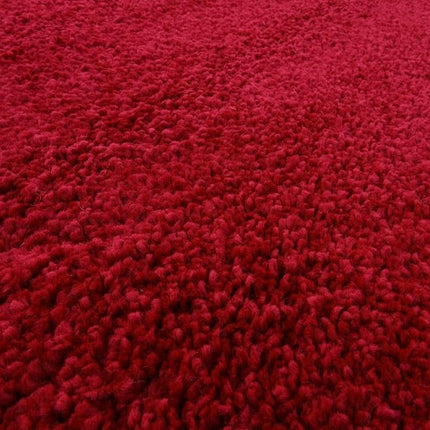 Unique Loom Solo Collection Plush Casual Red Round Rug (6' x 6')