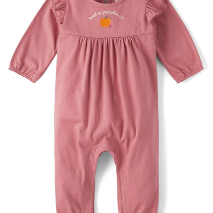 The Children's Place baby-girls And Newborn Long Sleeve Romper BodysuitBaby and Toddler Layette Set, Pumpkin Pie, 9-12 Months