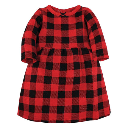 Hudson Baby Robes en coton pour bébés filles, à carreaux de buffle et léopard, 12-18 mois