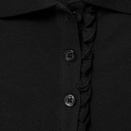 Polo à manches longues et volants, uniforme pour grandes filles The Children's Place, noir, taille M/7/8