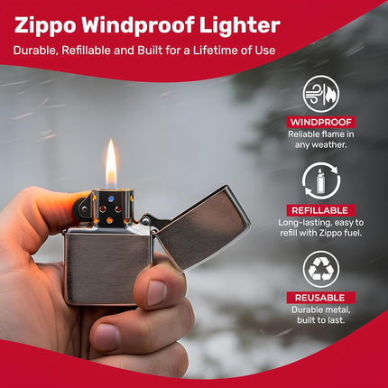 Zippo Adult-Unisex 200 Classic Brushed Chrome Lighter