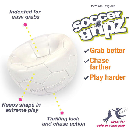Nylabone Power Play Gripz Dog Soccer Ball Toy with Easy Pickup Design Medium - 5.5 in.