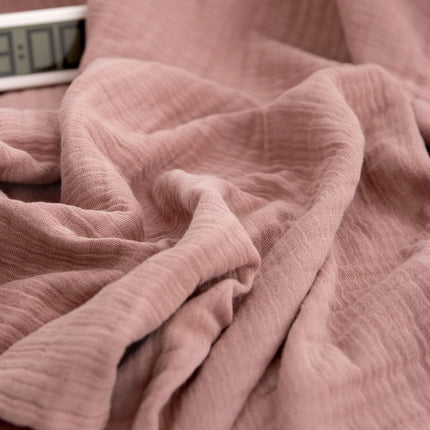 Simple&Opulence Cotton Muslin Throw Blanket for Bed, Couch, Knit Woven Gauze Blanket with Tassels, Soft Lightweight Cozy Pre-Washed Breathable Farmhouse Decoration for All-Season (Dusty Rose)