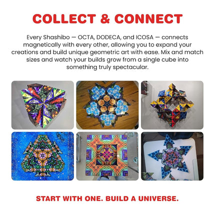 SHASHIBO Shape Shifting Box - Award-Winning, Patented Fidget Cube w/ 36 Rare Earth Magnets - Transforms Into Over 100 Shapes, Download Fun in Motion Toys Mobile App (Artist Series - Cosmic Surfer)