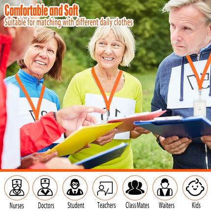 Patelai 60 Pcs Breakaway Lanyards with J Hook, Orange