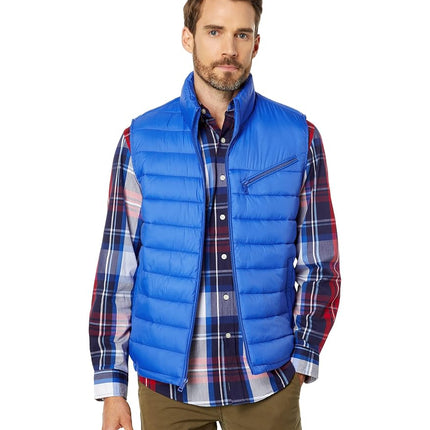 Cole Haan Men's Quilted Puffer Vest with Chest Zip Pocket, Cobalt, S