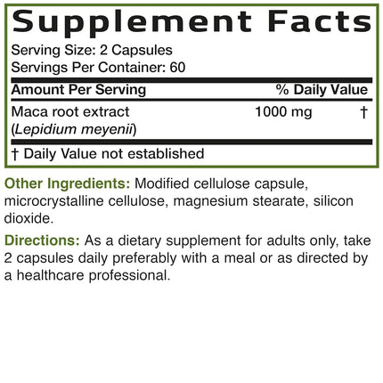 Bronson Maca Root Extra Strength 4000 MG per Serving, Lepidium Meyenii - Non-GMO, 120 Vegetarian Capsules