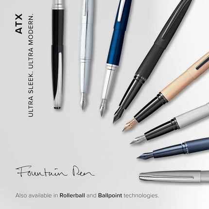 CROSS ATX Fine Nib Fountain Pen - Basalt Black