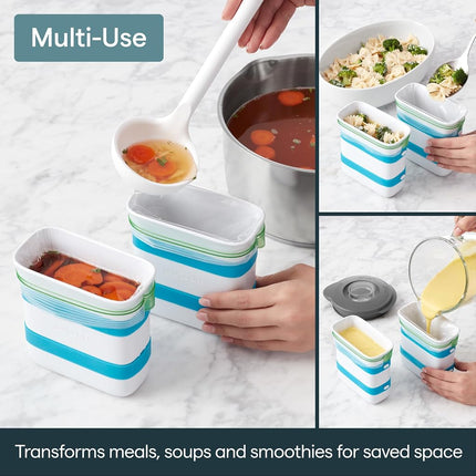 YouCopia FreezeUp Freezer Food Block Maker, Quart 2-Pack