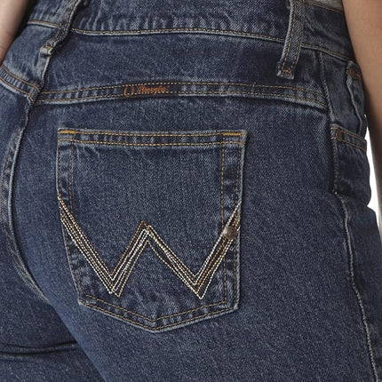 Wrangler Women's Cowgirl cut Mid-rise "Cash" Ultimate Riding Jean,Blue,11/12x32