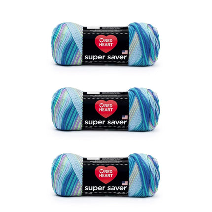 Red Heart Super Saver Pack of 3 - Wildflower - 7oz/198g - Acrylic - 4 Medium (Worsted) - 364 Yards - Knitting, Crocheting, Crafts & Amigurumi