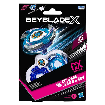 Bey Blade X Courage Dran S 6-60V CX Starter Pack Set, Attack Type Top and Launcher; Authentic Takara Tomy Battle Tops Games, Toys for Boys and Girls 8+