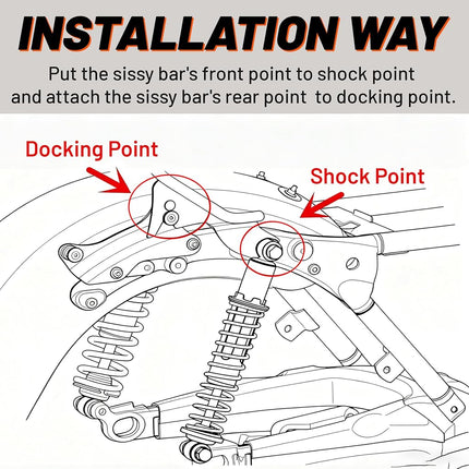 ECOTRIC Adjustable Detach Sissy Bar Backrest Compatible with 2009-2022 Harley Touring Street Glide FLHX FLHR w/Leather Pad