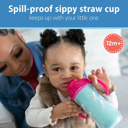 Dr. Brownâ€™s Milestones Insulated Sippy Cup with Straw and Handles - Pink - 10oz - 2-Pack - 12m+