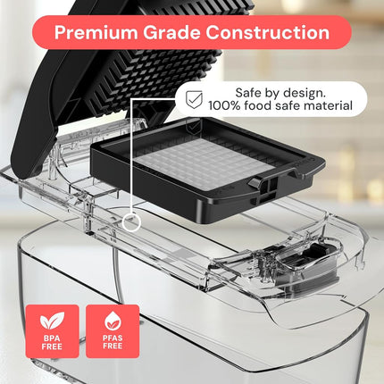 Fullstar Vegetable Chopper - Spiralizer Vegetable Slicer - Onion Chopper with Container - Pro Food Chopper - Slicer Dicer Cutter - (4 in 1, Clear)