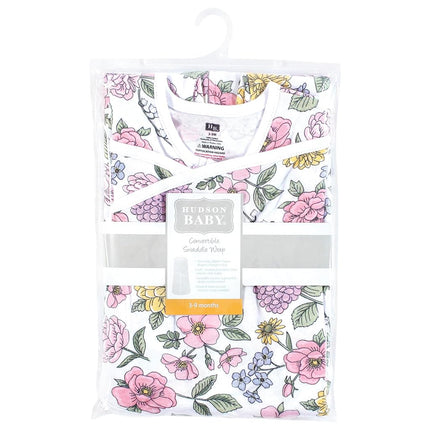 Hudson Baby Unisex Baby Convertible Swaddle Sleep Sack, Vintage Blossom, 3-9 Months