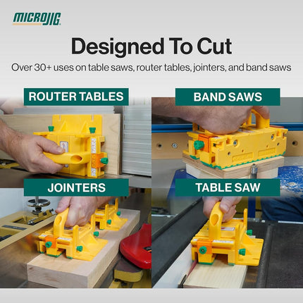 GRR-RIPPER+ Microjig GR-100 + Safety Pusher for Table Saw, Band Saw and Router GR100 Plus New Model Replaces GR-100