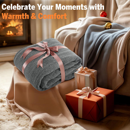 Serta Heated Blanket, Electric Twin Size Blanket, Soft, Warm, Fuzzy Heating Blanket Twin for Office, Couch, 1-12 hr Auto Shut Off Timer, 10 Lv Heat Setting, ETL Certified, Twin 62" x 84" Grey