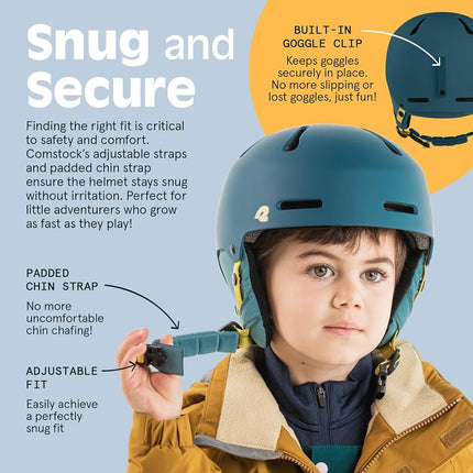 Retrospec Comstock Youth Ski & Snowboard Helmet for Kids - Durable ABS Shell, Protective EPS Foam & Cooling Vents - Adjustable Fit for Boys & Girls - Matte Superior Blue, 48-51cm X-Small, 4802