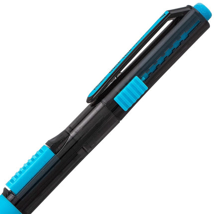 Pentel QUICK CLICK Pop Mechanical Pencil, (0.7mm) Medium 2B Lead, Black Barrel w/Sky Blue Trim Box of 12 (PD217AS)
