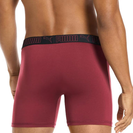 PUMA Men's 5 Pack Performance Boxer Briefs, Blue/Pink/Black, M