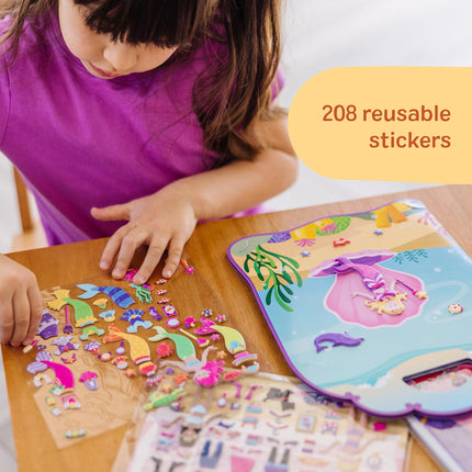 Libros de actividades con pegatinas hinchadas de Melissa & Doug: Disfraces, Princesas, Sirenas - 208 pegatinas reutilizables