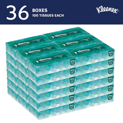 Kleenex 21400 Facial Tissues, 2 Ply, White, 36 cartons x 100 Sheets