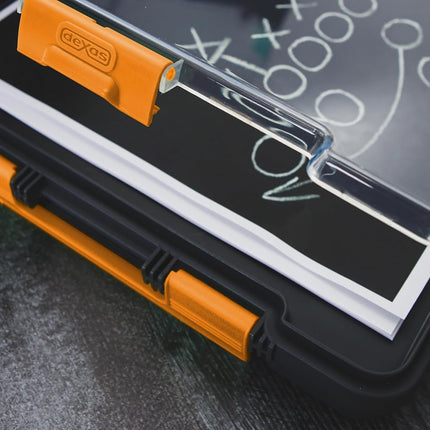 Dexas 5717-804 Clearview Clipcase Dry Erase Clipboard, ABS PP SAN Alloy Steel, Orange
