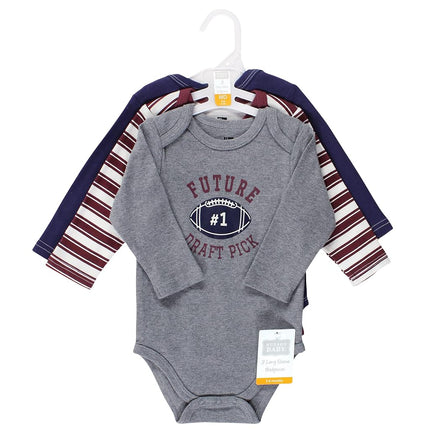 Hudson Baby Unisex - Mamelucos de algodón para bebé, diseño de fútbol azul, 3-6 meses
