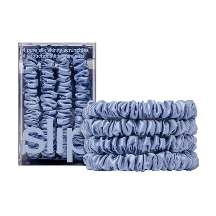 Slip Silk Hair Ties, Cornflower Skinny Scrunchies,
