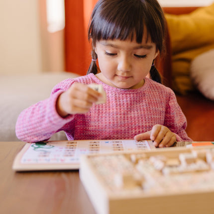 Melissa & Doug Deluxe Wooden Stamp Set - ABCs 123s