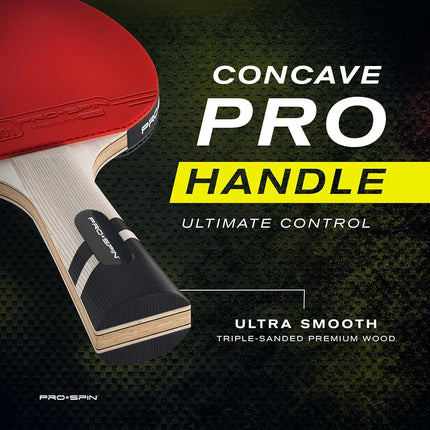 PRO-SPIN Ping Pong Paddles – ITTF Approved Professional Table Tennis Rackets with Carbon Fiber for Superior Control | 7-Ply Blade, Premium Rubber, 2.0mm Sponge (Red, 1-Pack)