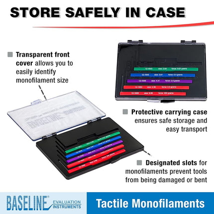 Baseline 12-1662 Tactile Monofilament, Hand, 2.83/3.61/4.31/4.56/6.65 g, 5-piece Set