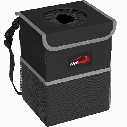 EPAuto Waterproof Car Trash Can with Lid and Stora