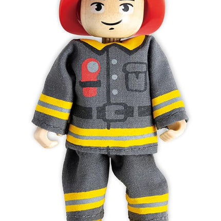 Hape E3024 Wooden Fire Truck with Firefighter and Dog Multicolour